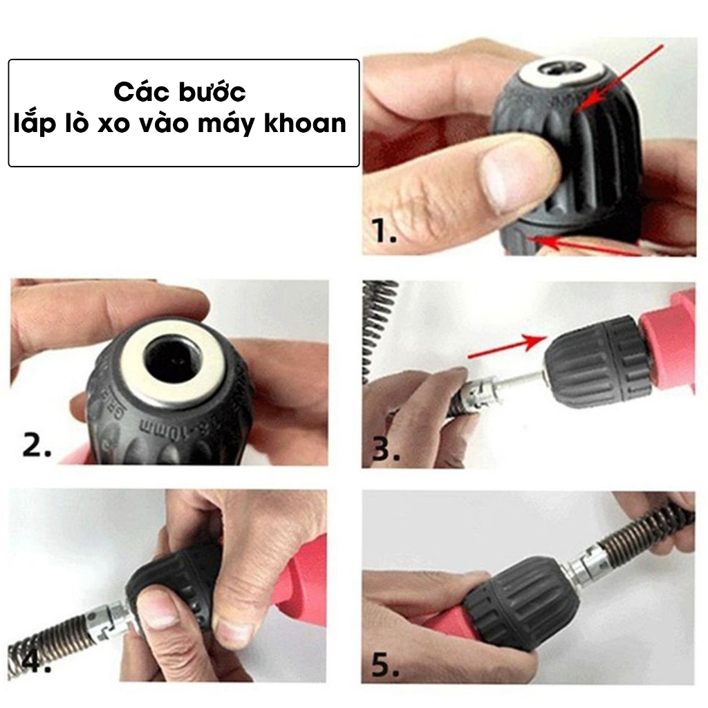 Dây thông tắc cống, thông bồn cầu lò xo thép Mangan không gỉ siêu bền 5m,8m,10m,15m,20m