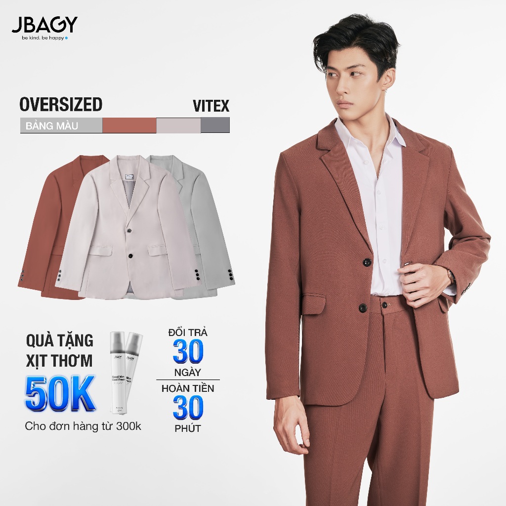 Áo khoác blazer 2 lớp form rộng hàn quốc thương hiệu JBAGY - JK0101