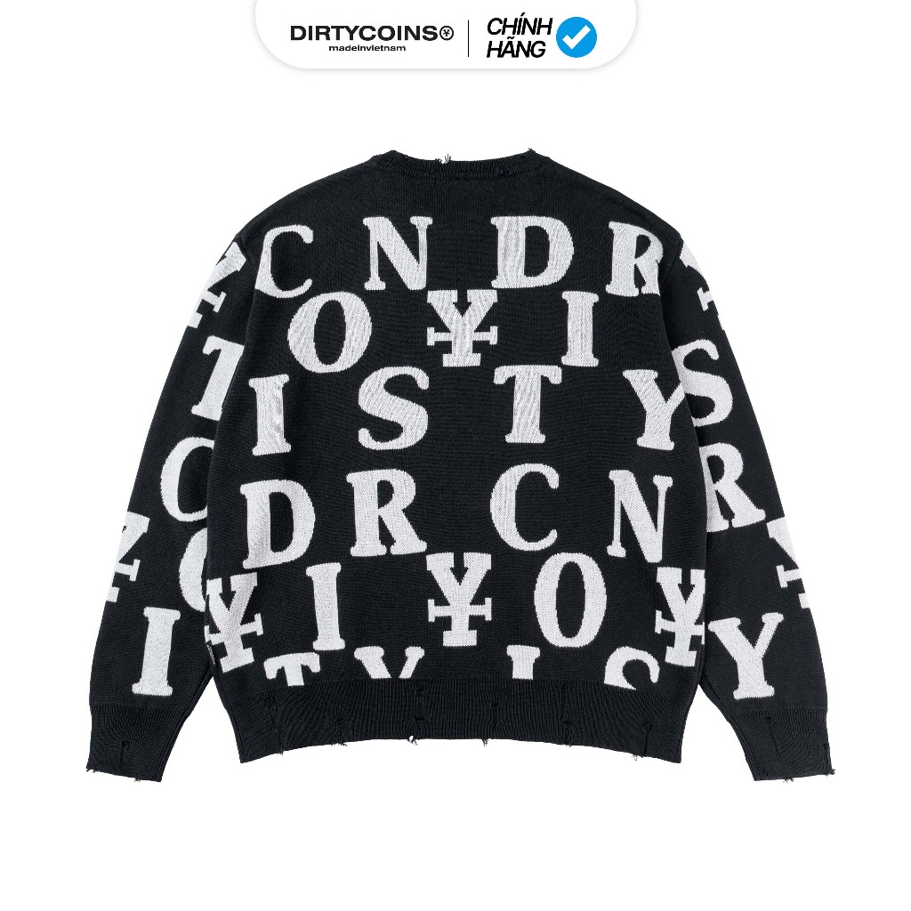 Áo Khoác Letters Monogram Knit Sweater - Black