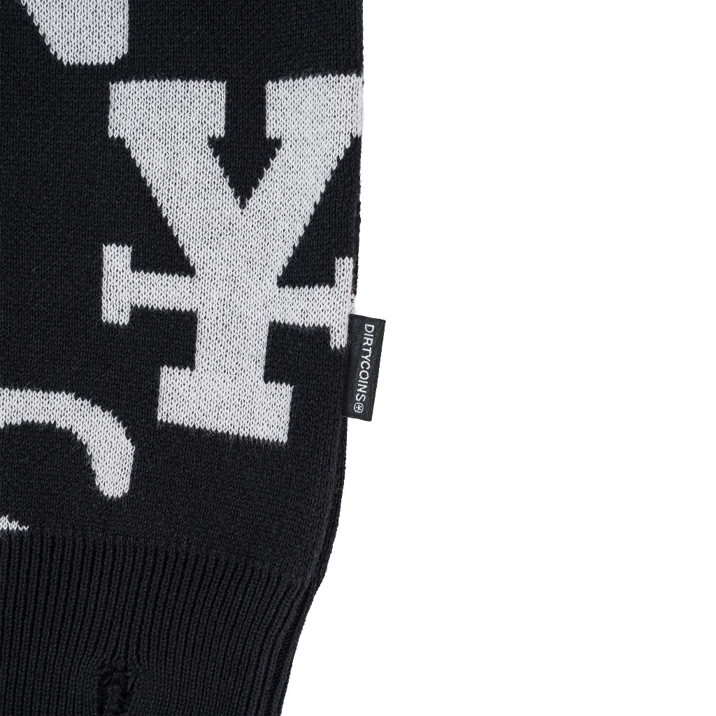 Áo Khoác Letters Monogram Knit Sweater - Black