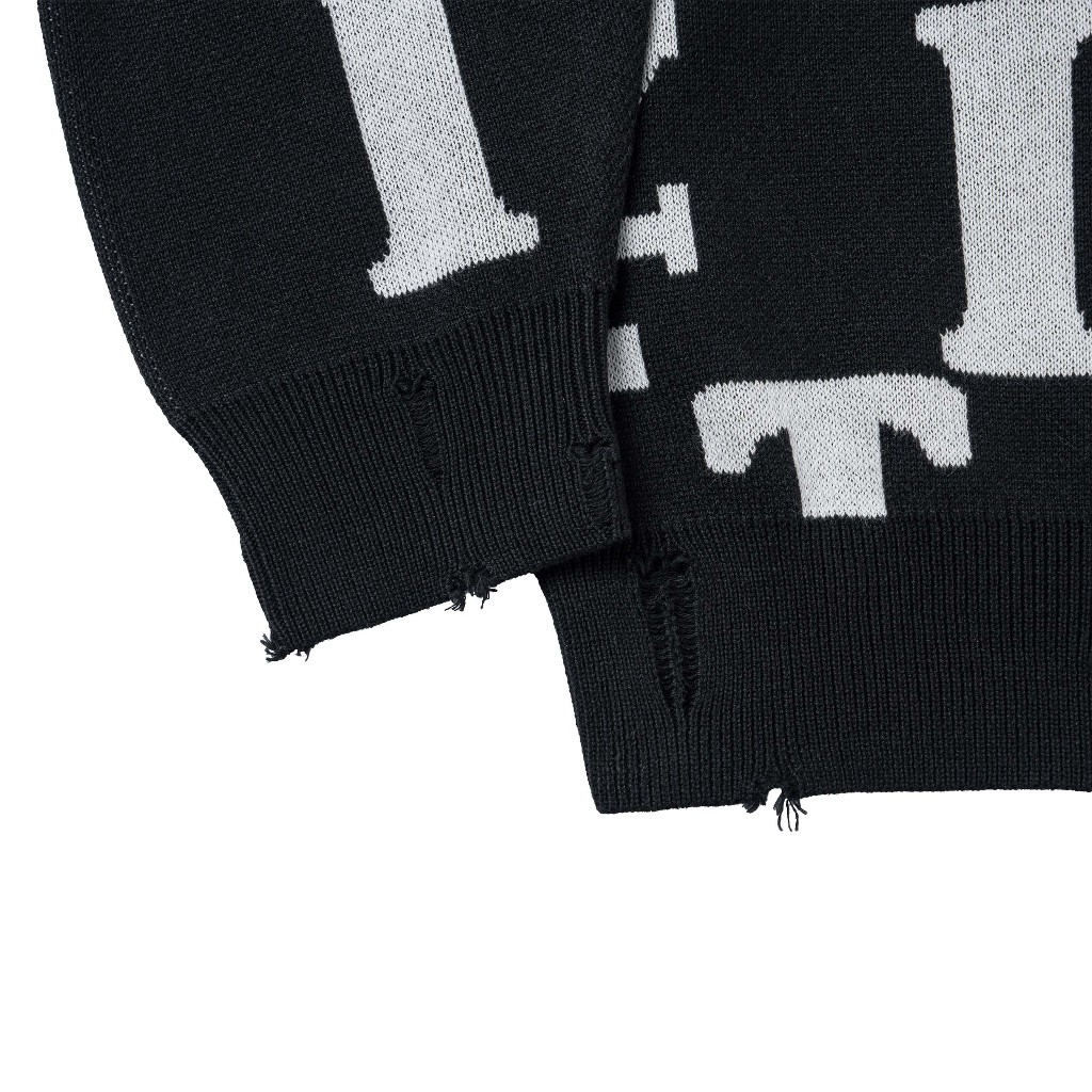 Áo Khoác Letters Monogram Knit Sweater - Black