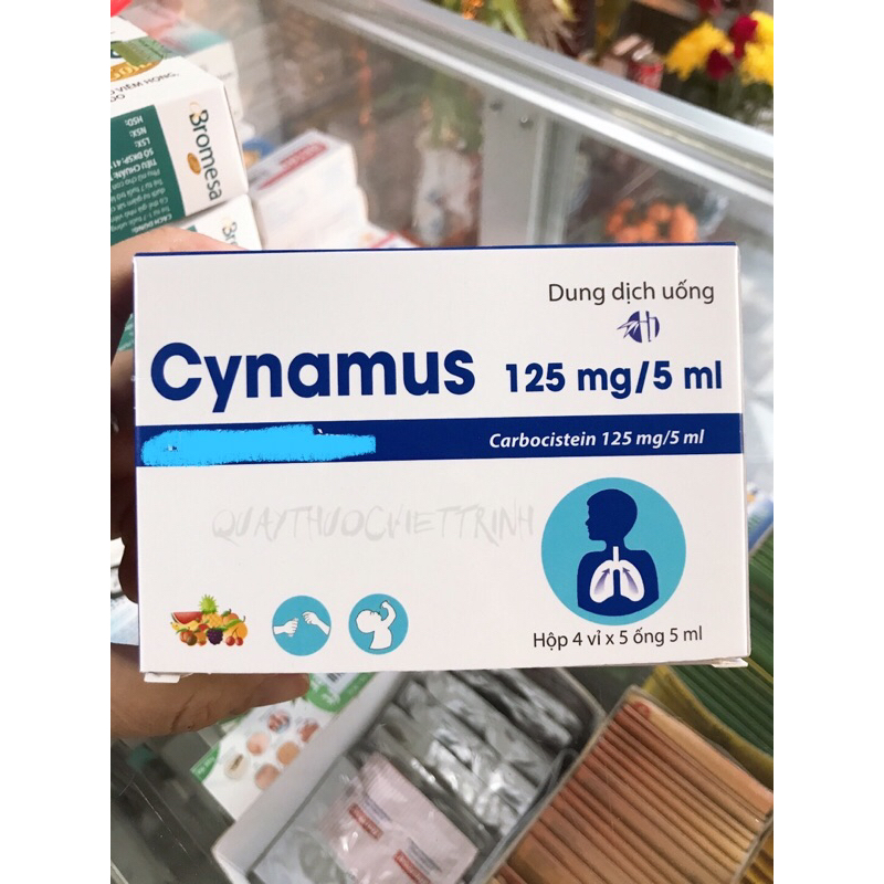 Siro long đờm cho trẻ từ 2 tuổi Cynamus 125mg hộp 20 ống