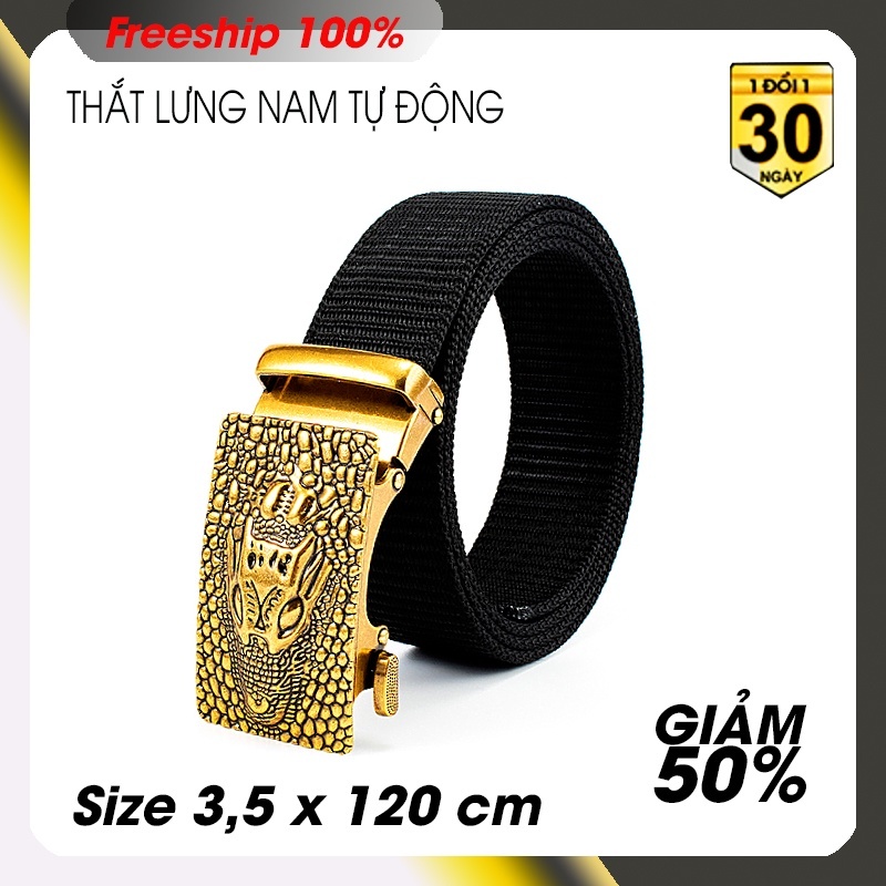 Thắt lưng nam vải dù phượt Mẫu TLN28 - Size 3,8 x 120 cm - khóa kim loại chỉnh dây tự động mẫu XH
