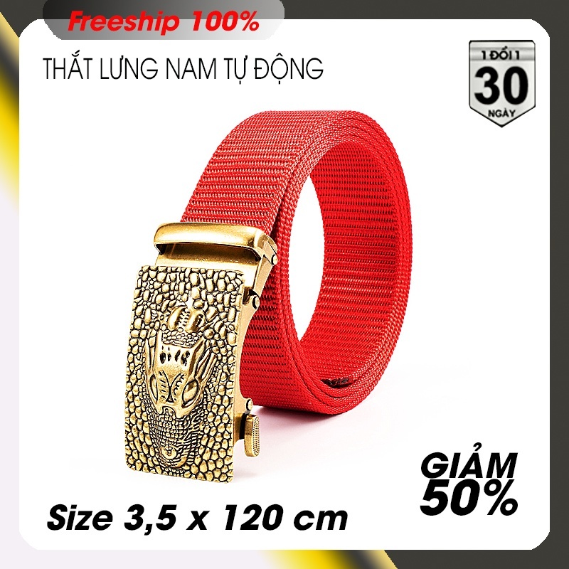 Thắt lưng nam vải dù phượt Mẫu TLN28 - Size 3,8 x 120 cm - khóa kim loại chỉnh dây tự động mẫu XH