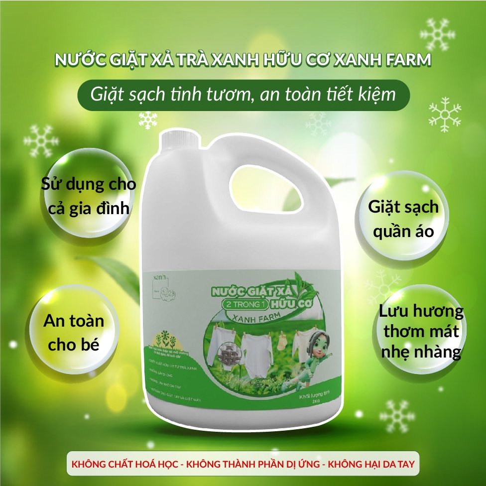 Nước giặt hữu cơ Xanh Farm - Handmade hoàn toàn từ thiên nhiên