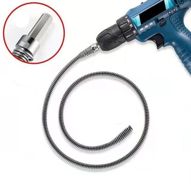 Dây thông tắc cống, thông bồn cầu lò xo thép Mangan không gỉ siêu bền 5m,8m,10m,15m,20m (lắp cùng máy khoan dễ sử dụng)