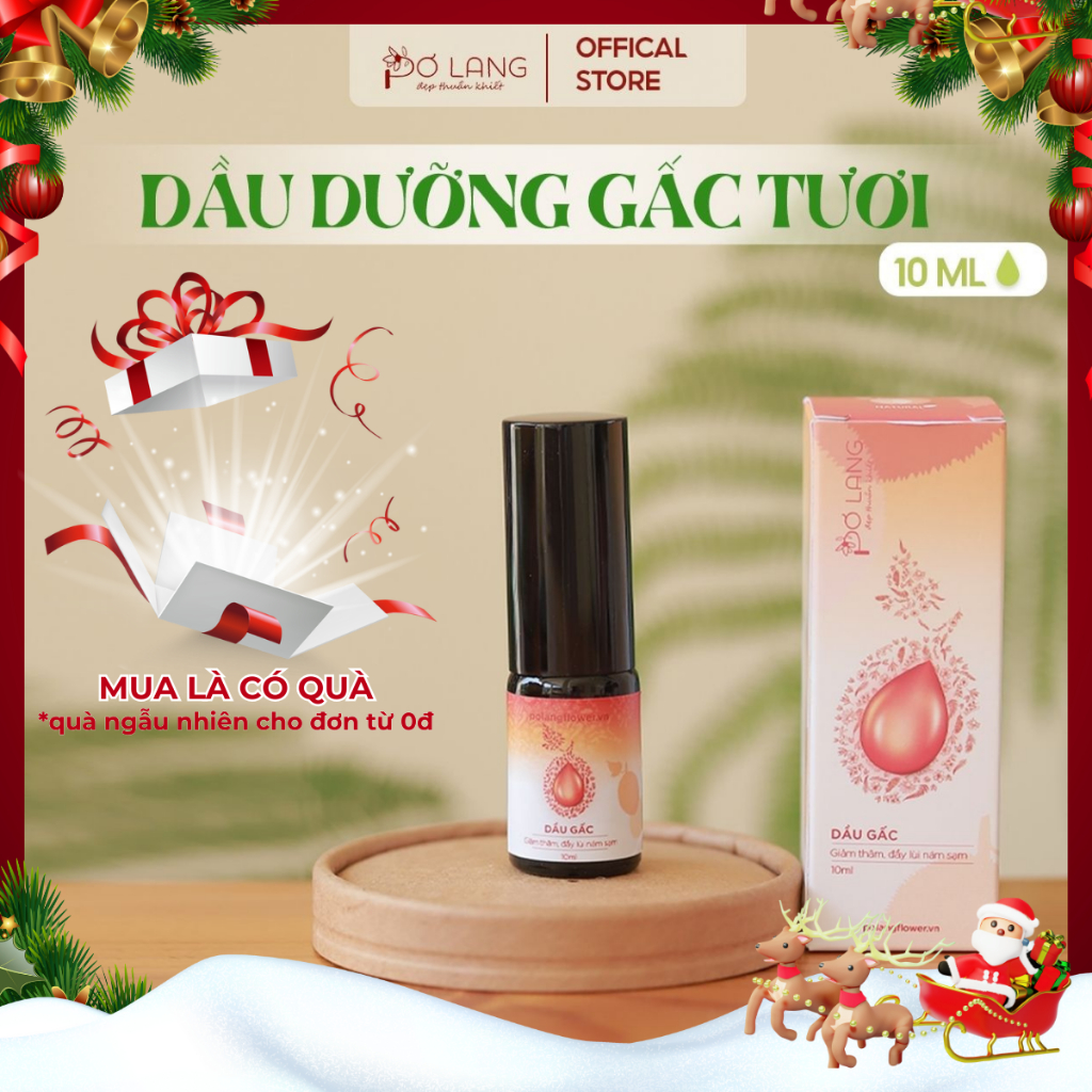 Dầu gấc Pơ Lang 10ml giảm thâm nám Pơ Lang (100% Thiên nhiên - Ép lạnh nguyên chất từ màng đỏ quả gấc)