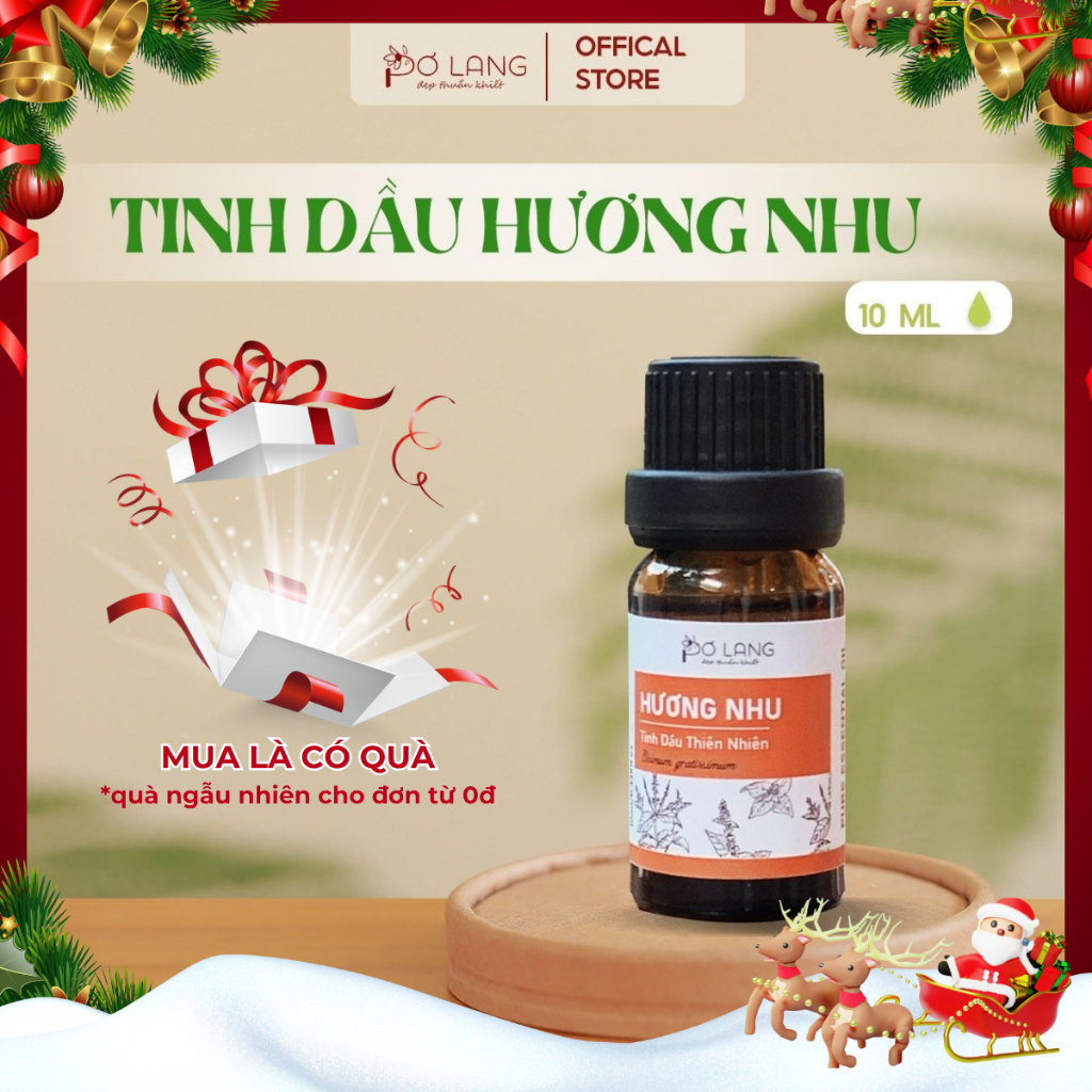 Tinh dầu hương nhu thiên nhiên giúp dưỡng tóc, giúp giải cảm, hỗ trợ giảm đau xương khớp