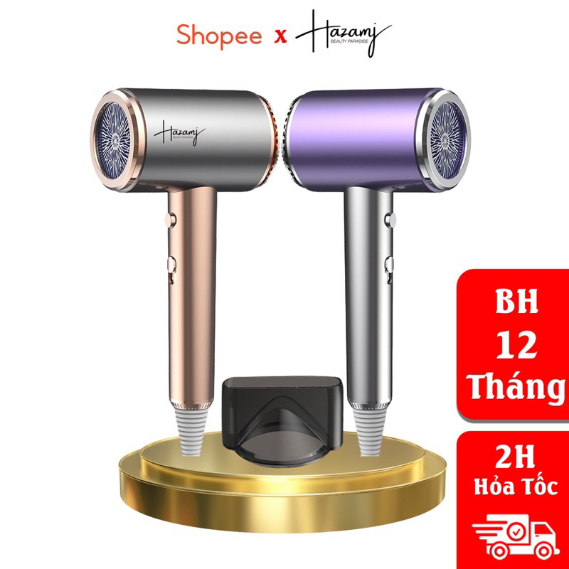 Máy Sấy Tóc HAZAMJ Chính Hãng Công Suất Lớn 2200W Có Ion Âm Tạo Kiểu 2 Chiều Nóng Lạnh Chuẩn Salon.