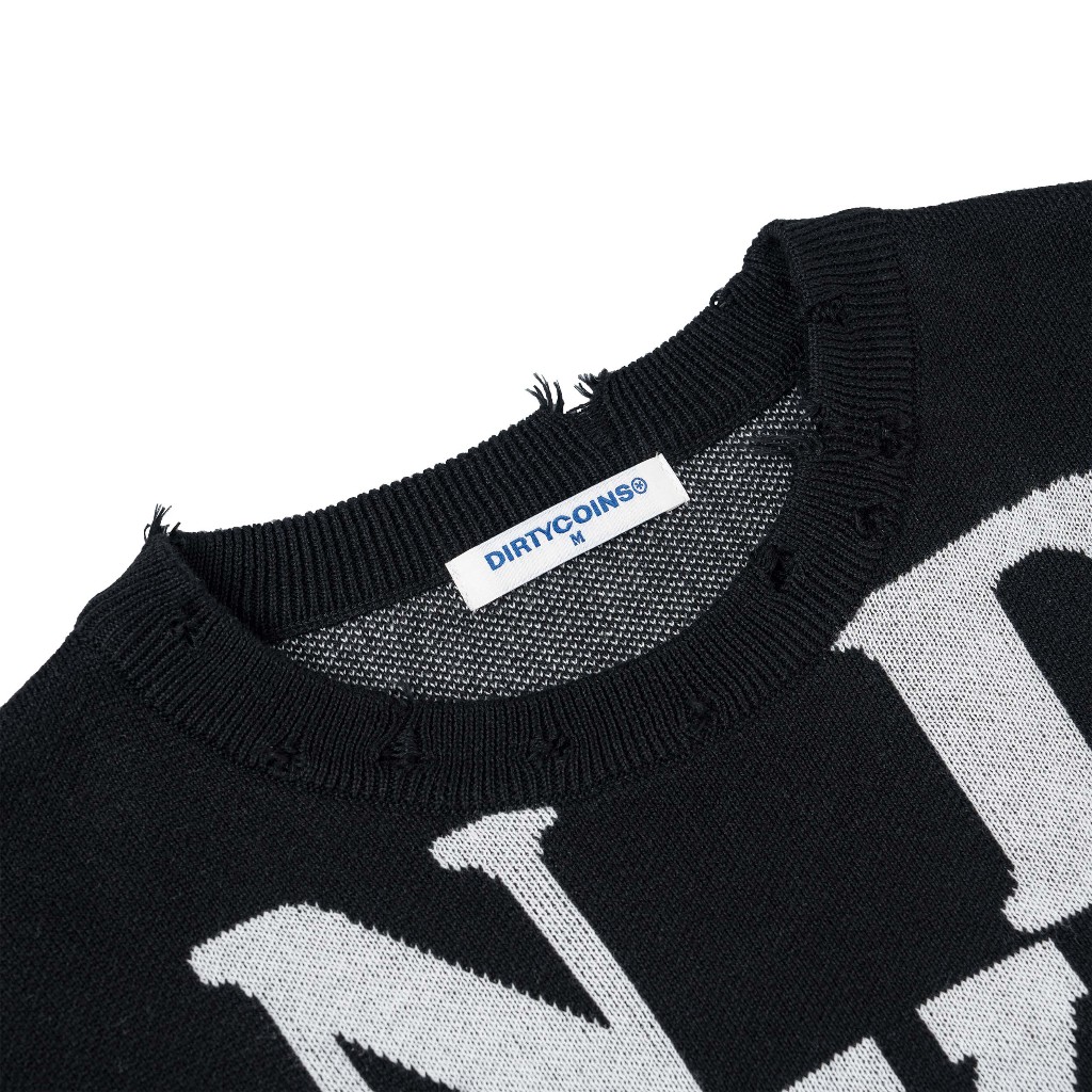 Áo Khoác Letters Monogram Knit Sweater - Black