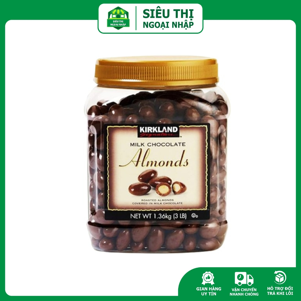 ( DATE MỚI) Socola Sữa Bọc Hạnh Nhân Kirkland Almonds 1.36kg Chính Hãng Tại Mỹ