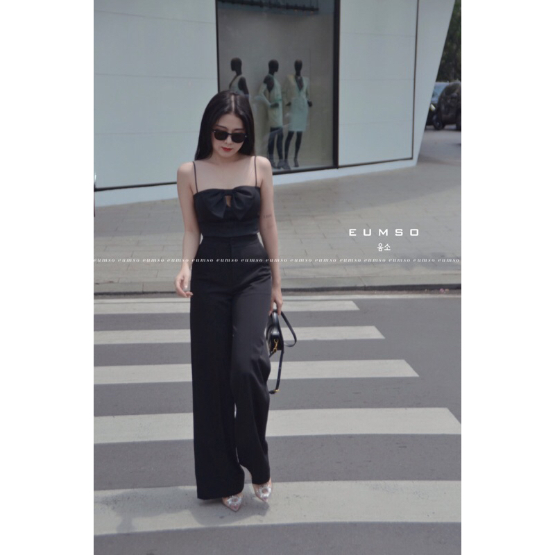 EUMSO - Quần đen ống rộng RINA BLACK PANTS