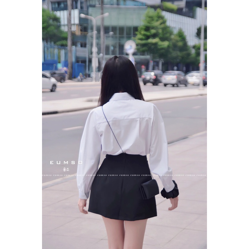 EUMSO - Chân váy đen basic LUCIE SKIRT