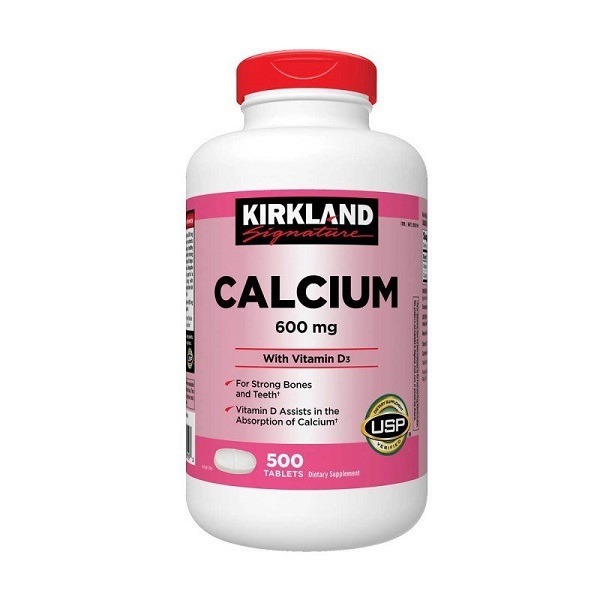 Viên Uống Kirkland Calcium 600mg With Vitamin D3 (Chai 500 viên)