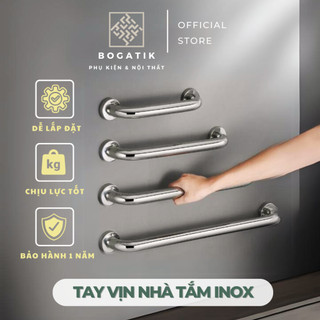 Tay vịn nhà tắm tay vịn nhà vệ sinh màu bạc chất liệu INOX thép không gỉ chất lượng cao và an toàn