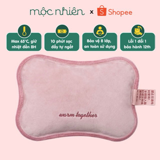 Túi chườm nóng - Túi sưởi ấm - Túi chườm bụng kinh HZ008 sạc điện chống cháy nổ chất liệu nhung