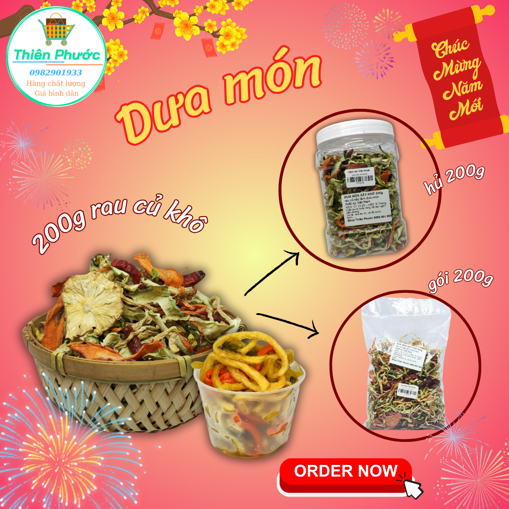 Dưa món khô 5 loại tự chọn 100g