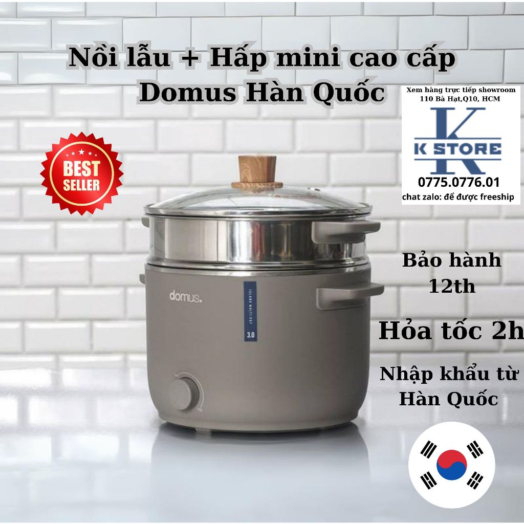 Nồi lẩu hấp mini cao cấp Domus Hàn Quốc