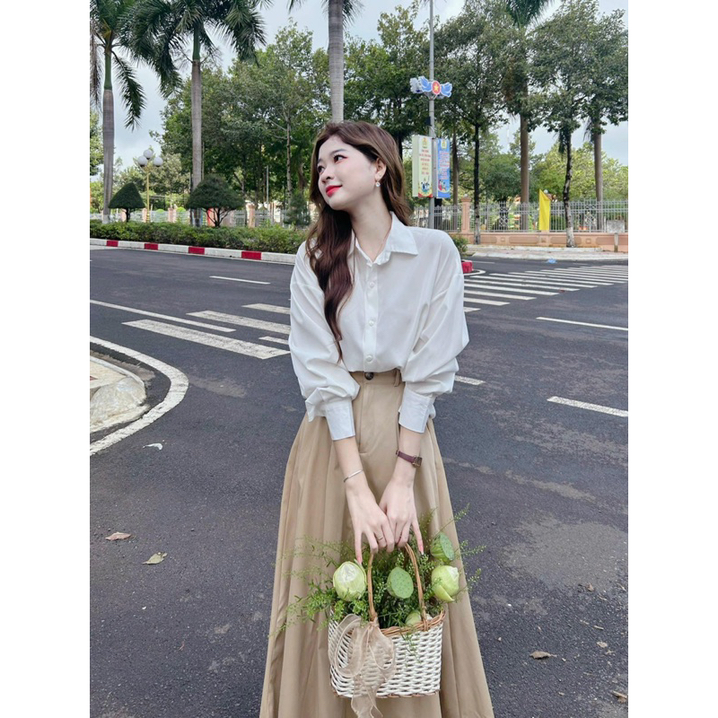 Chân váy dáng dài lưng thun dễ mặc 6M