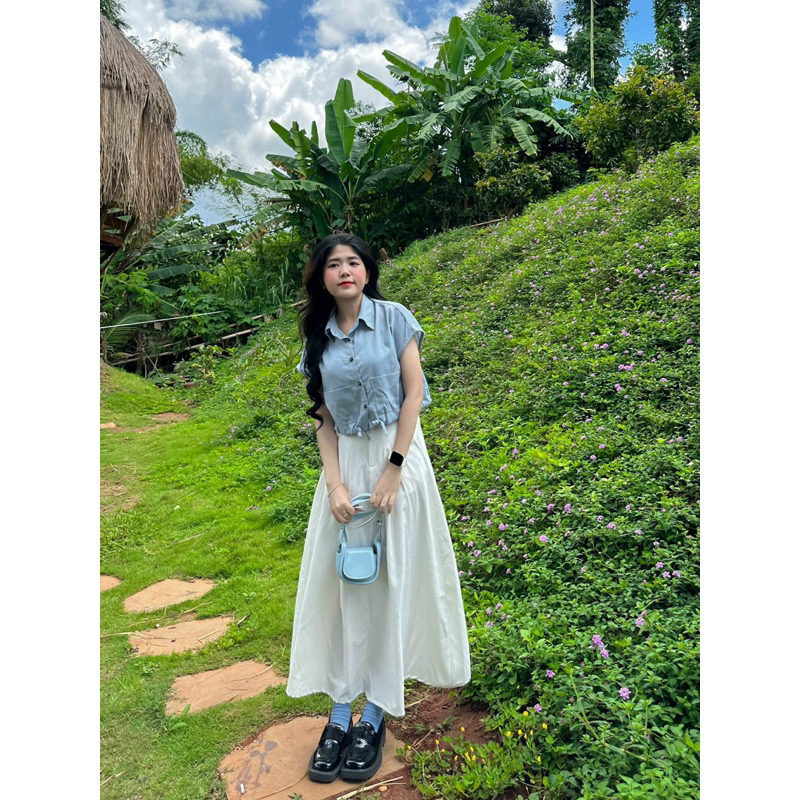 Chân váy dáng dài lưng thun dễ mặc 6M