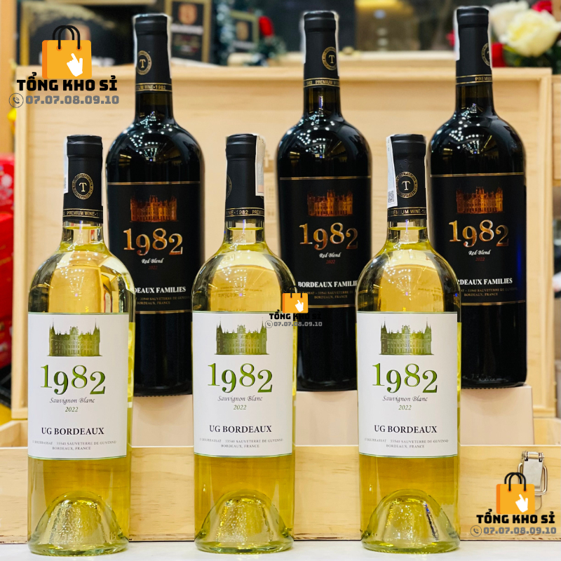 Rượu Vang Pháp 1982 Bordeaux Families - Hàng Công Ty Có Hai Loại Rượu Vang Trắng & Rượu Vang Đỏ
