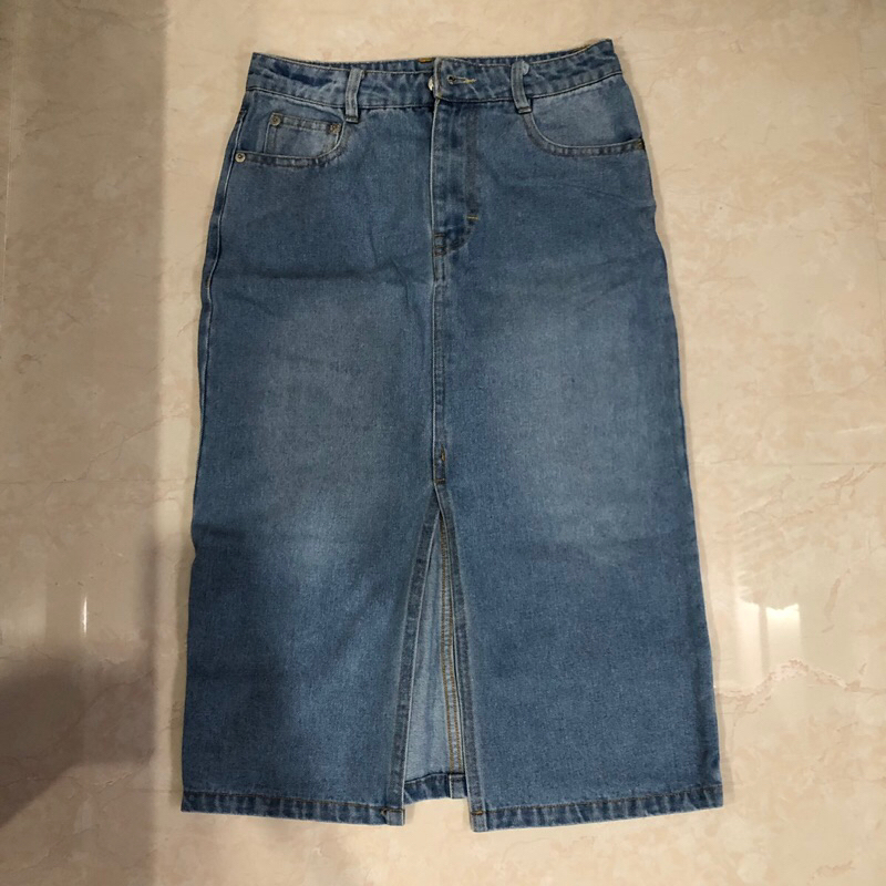 Chân váy jeans xẻ