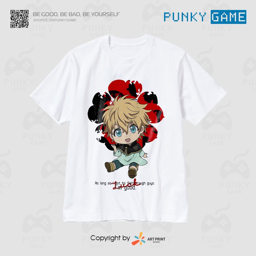 Áo thun Black Clover Luck Chibi ngắn tay