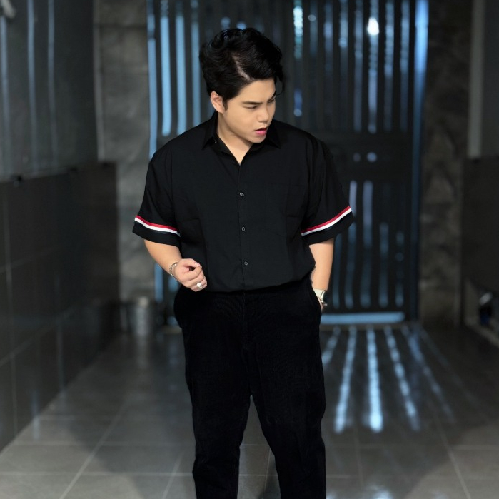 Big size - Áo sơ mi tay ngắn có túi phối dây đai ngang tay big size <130kg