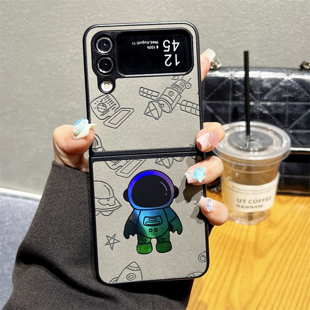 Ốp Lưng Da Astronauts Samsung Galaxy Z Flip 5 / Z Flip 4 Khắc Laser - BUM STORE GALAXY CASE