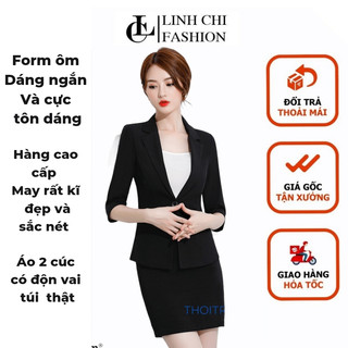 Áo vest tay lỡ công sở linh chi hàng cao cấp