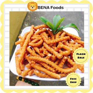 Quẩy sâu đường hương gừng thơm ngon, quẩy sâu gừng xoắn tẩm đường 400gr bena foods