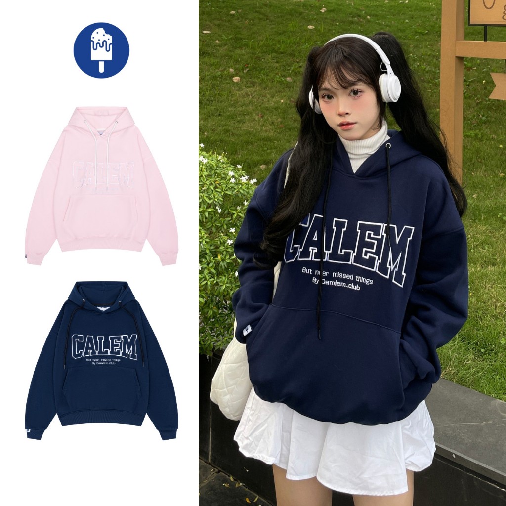 Áo Hoodie chui đầu thêu MISSED THINGS form BOXY vải nỉ bông brand Calem.Club chính hãng