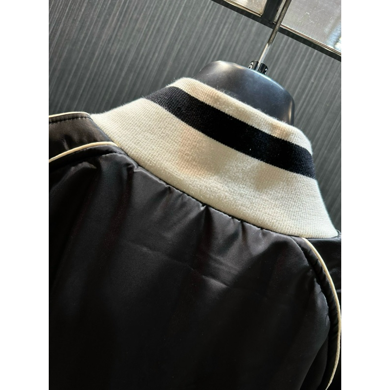 Áo Bomber - Docle Gabana - DG logo trần bông black Jacket thêu new2023