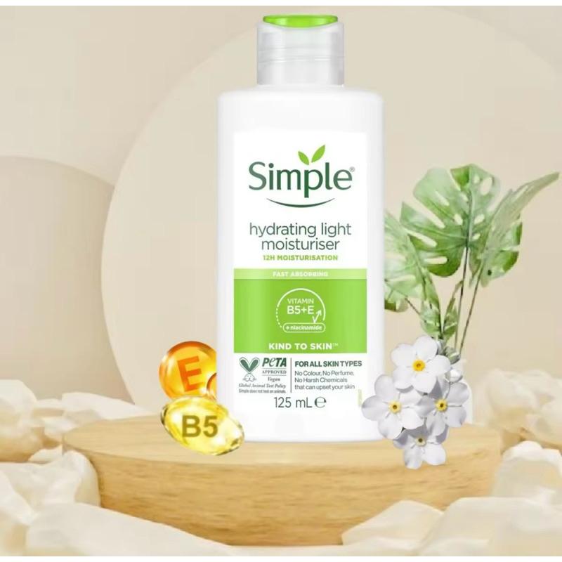 Sữa Dưỡng Da Simple Cho Da Nhạy Cảm Kind To Skin Hydrating Light Moisturiser 125ml