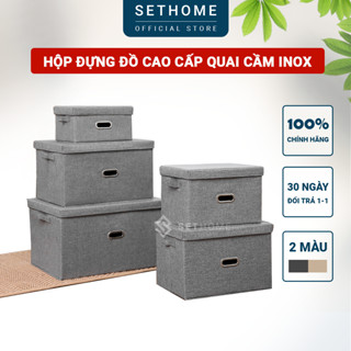  Hộp vải đựng đồ SETHOME quai inox vải Oxford cao cấp 