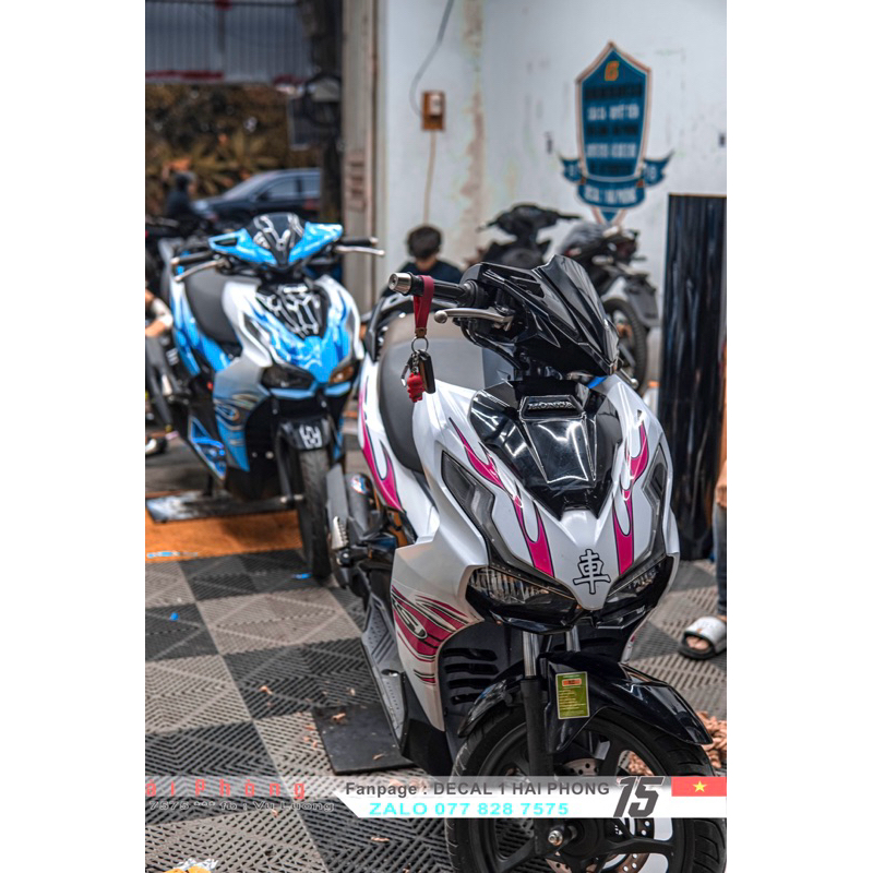 Tem lửa xe AB  Decal dán xe cao cấp chống nước, bền màu