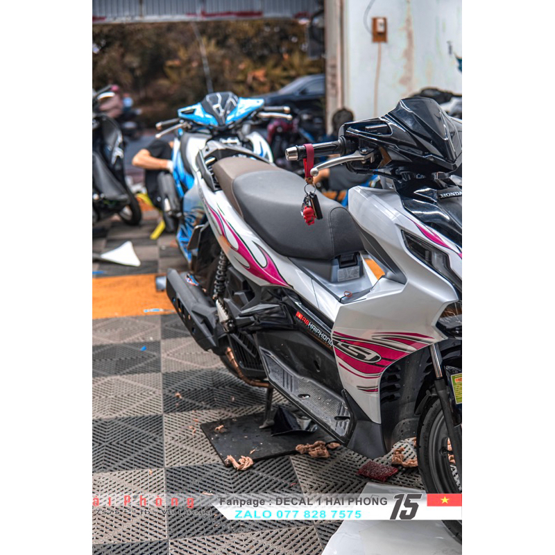 Tem lửa xe AB  Decal dán xe cao cấp chống nước, bền màu