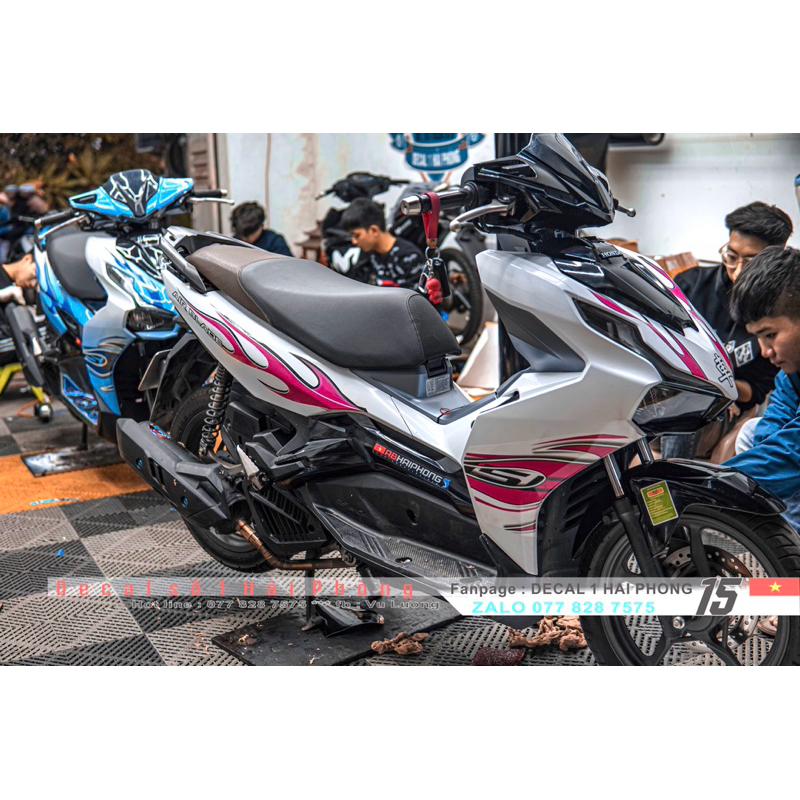 Tem lửa xe AB  Decal dán xe cao cấp chống nước, bền màu