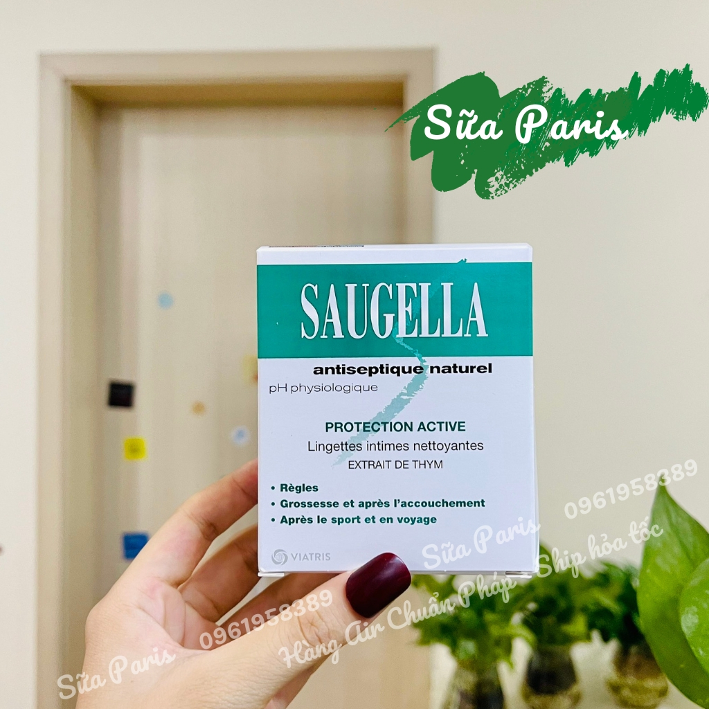 Khăn ướt phụ khoa Saugella Atinseptique Naturel giúp chị em chúng mình vệ sinh vùng kin tiện lợi, an toàn, sạch sẽ