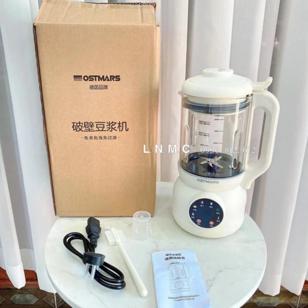 Máy làm sữa hạt OSTMARS 1000ML cối thủy tinh