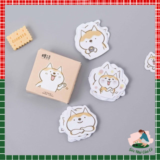 Bộ 45 nhãn dán hình chú chó siêu dễ thương trang trí nhật kí scrapbook độc đáo