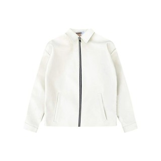Áo khoác da PVC local brand Destruction jacket màu kem cổ bẻ form boxy