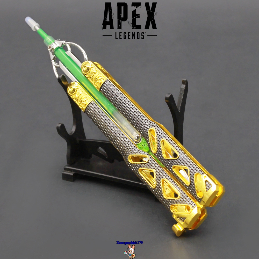 Mô hình sưu tầm Bút bi Butterfly knife Apex Legend Balisong hợp kim 21cm kèm kệ trưng bày
