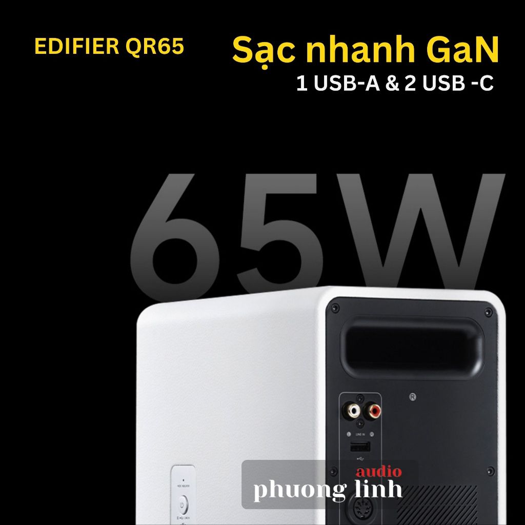 Loa Bluetooth Edifier QR65 | LeD RGB, Âm thanh Hires Audio Wireless, Sạc nhanh GaN 65W, Công suất 70W - Hàng chính hãng