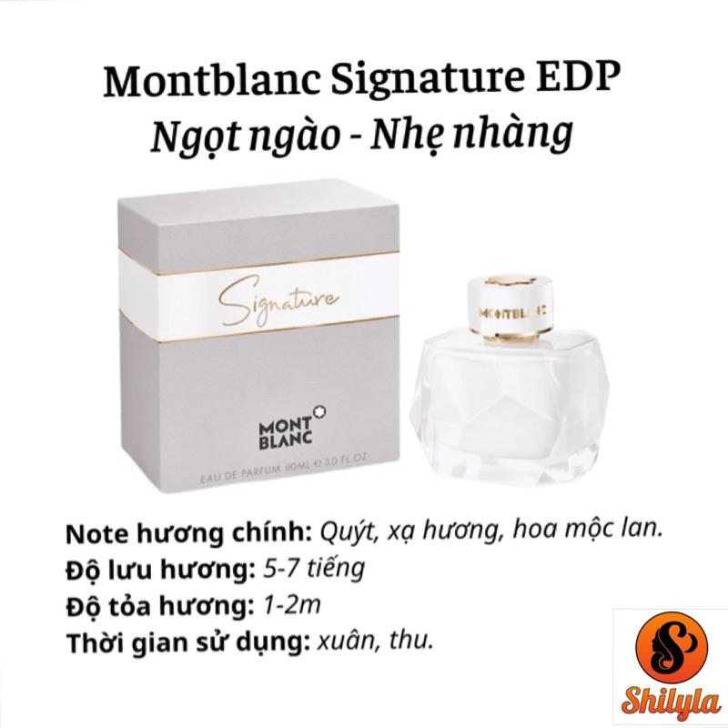 Montblanc Signature - Nước Hoa Nữ chiết 10ml Chính Hãng