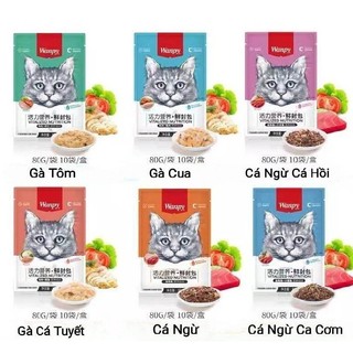 Pate Wanpy Cho Mèo Nhiều Vị Gói 80Gr