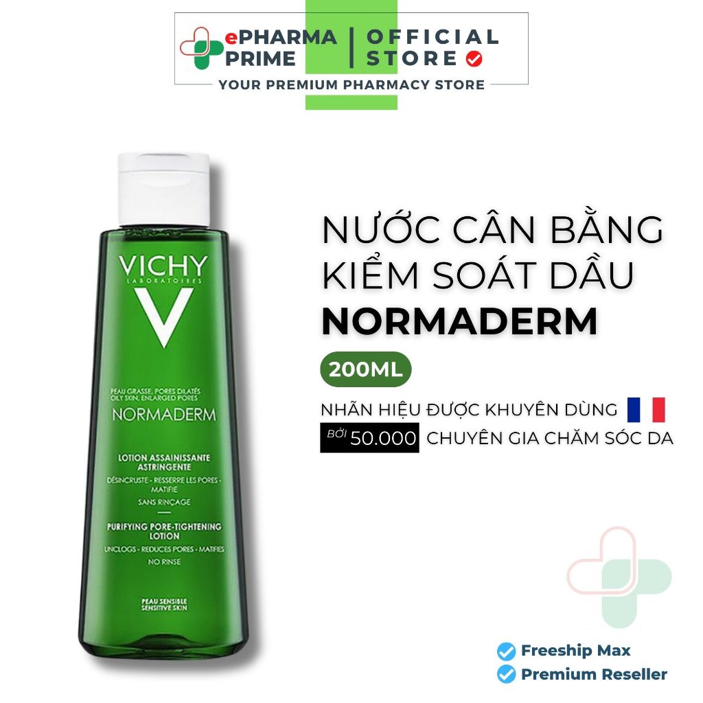 Nước Cân Bằng Vichy Normaderm Purifying Pore Tightening Lotion Cho Da Dầu Mụn 200ml