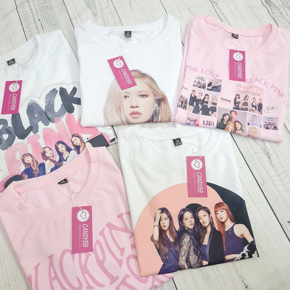Áo thun BlackPink in hình sắc nét, nhóm nhạc nữ Black Pink dễ thương, size 10 - 60kg