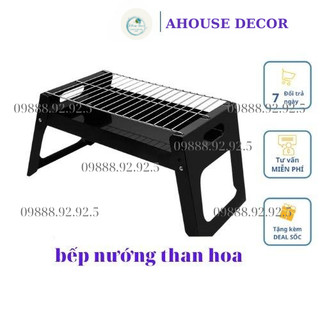Bếp nướng than hoa vuông, bếp nướng ngoài trời cao cấp nhỏ gọn tiện ích