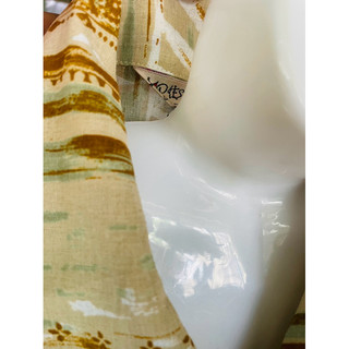 Đầm vin chất linen cổ cánh sen
